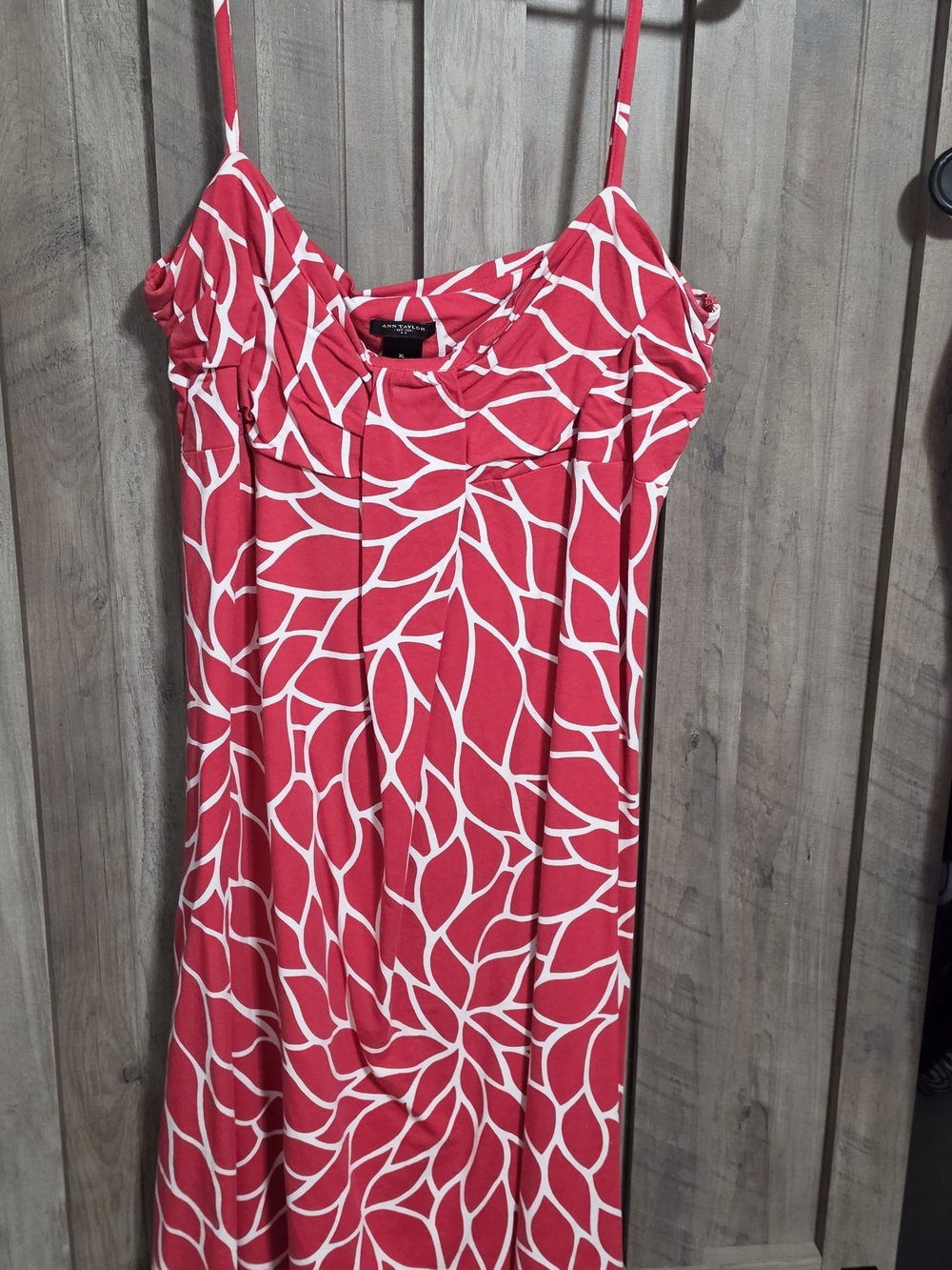Ann Taylor Pink & White Floral-Print Maxi Dress